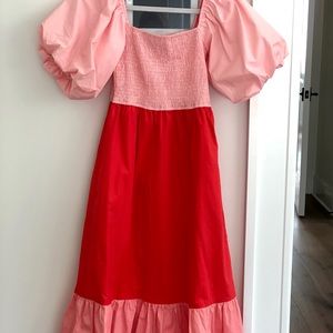 Color block poplin smocked dress Size xs. Worn once. Perfect condition.